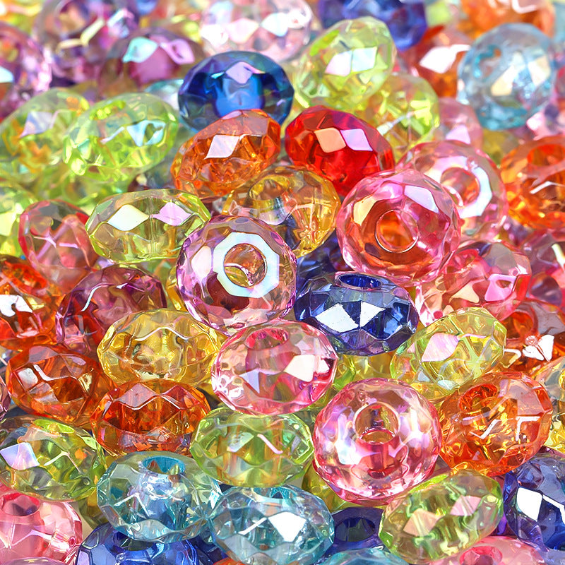 Wholesale Solid Color Color Flat Round Plastic Beads 100pcs